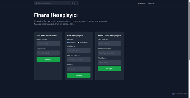 Security scan screenshot of https://finanshesaplama.com/