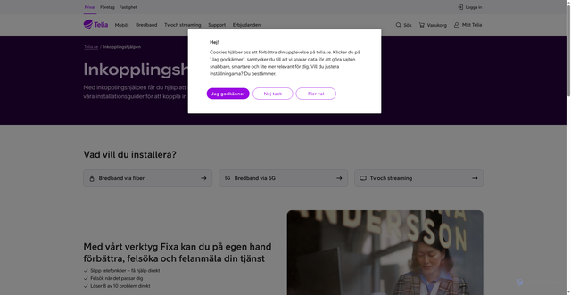 Security scan screenshot of https://www.telia.se/komigang