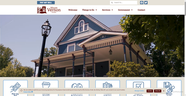 Security scan screenshot of https://cityofmtvernon-ia.gov/