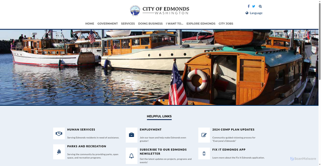 Security scan screenshot of https://www.edmondswa.gov/