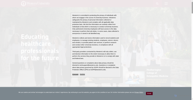Security scan screenshot of https://www.westernu.edu