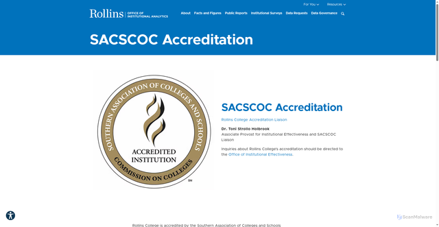 Security scan screenshot of https://rollins-edu-website-ssg.pages.dev/institutional-analytics/public-reports/accreditation/