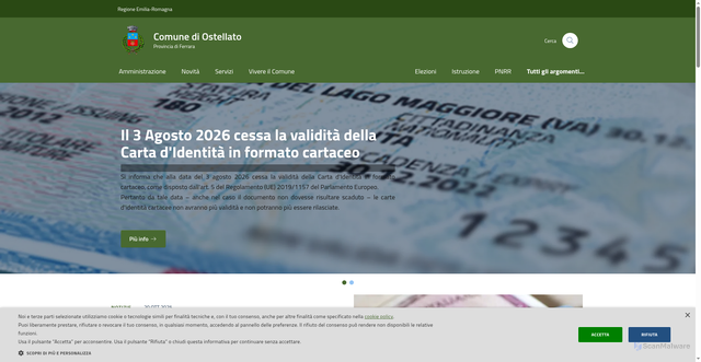 Security scan screenshot of https://www.comune.ostellato.fe.it