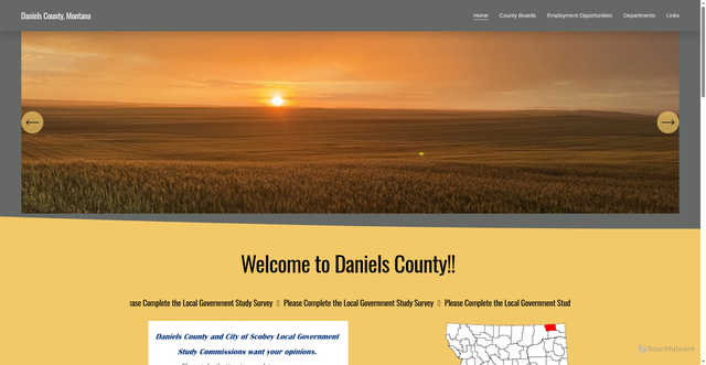 Security scan screenshot of https://www.danielscountymt.gov/