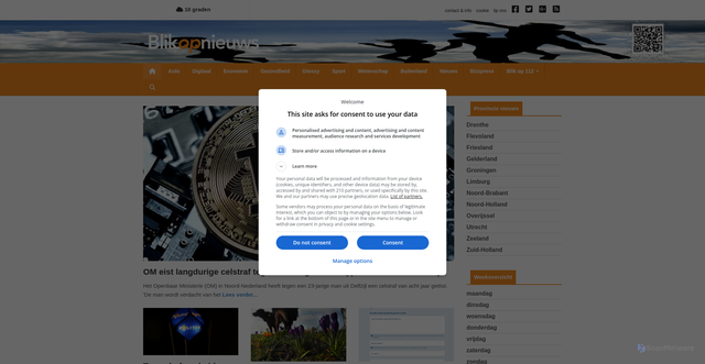 Security scan screenshot of https://blikopnieuws.nl