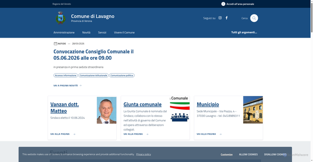 Security scan screenshot of https://www.comune.lavagno.vr.it