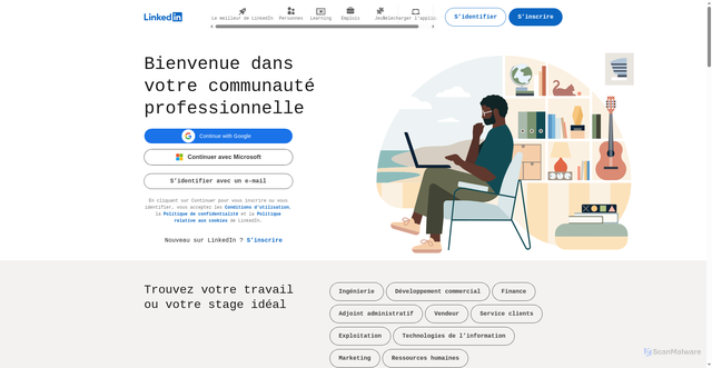 Security scan screenshot of https://lu.linkedin.com