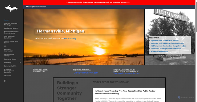 Security scan screenshot of https://hermansville.com/
