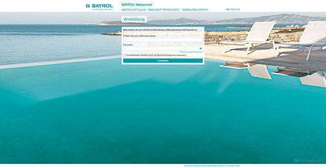 Security scan screenshot of https://bayrol-poolaccess.de