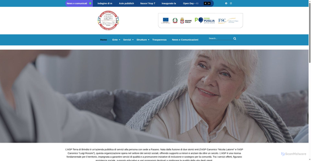 Security scan screenshot of https://www.aspterradibrindisi.it/