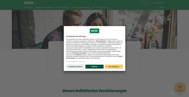 Security scan screenshot of https://devk.de