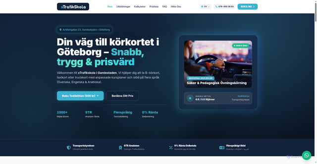 Security scan screenshot of https://xtrafikskola.se