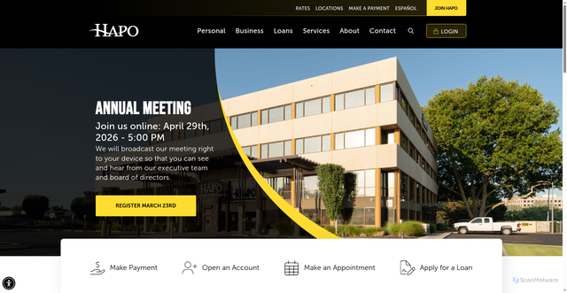 Security scan screenshot of https://www.hapo.org