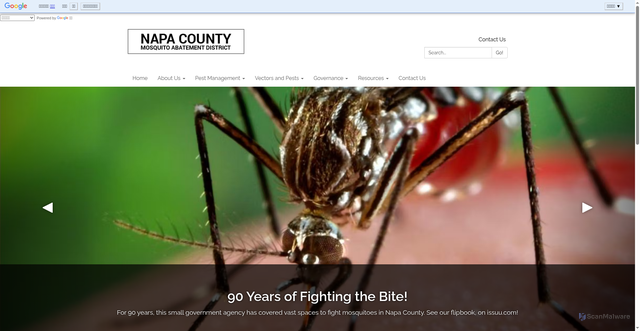 Security scan screenshot of https://www.napamosquito.org/
