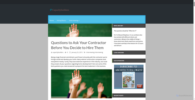 Security scan screenshot of http://capacitybuilders.org.uk/