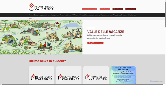 Security scan screenshot of https://www.unionevalconca.rn.it