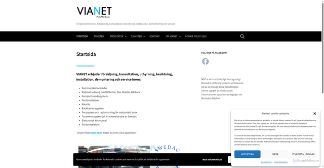 Security scan screenshot of https://vianetab.se
