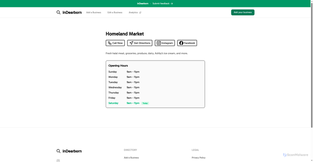 Security scan screenshot of https://indearborn-astro.pages.dev/homeland-market