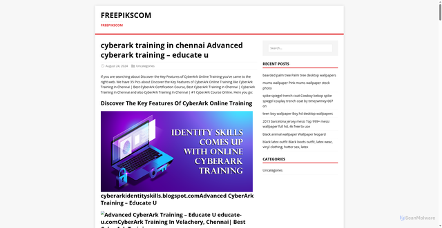 Security scan screenshot of https://freepikscom.pages.dev/post/cyberark-training-in-chennai/