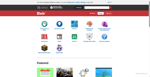 Security scan screenshot of https://hwb.gov.wales