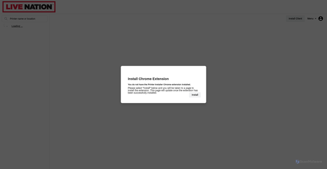 Security scan screenshot of https://livenation.printercloud.com