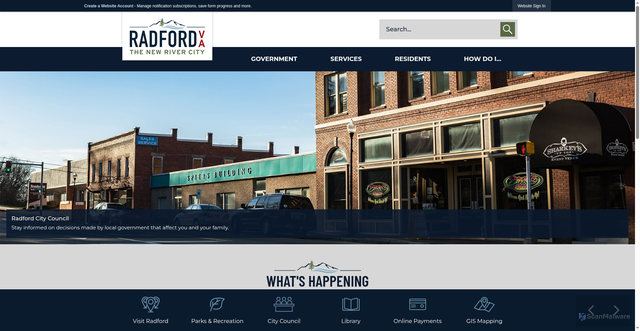 Security scan screenshot of https://radfordva.gov/