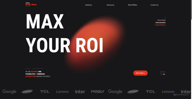 Security scan screenshot of https://rtbmax.com