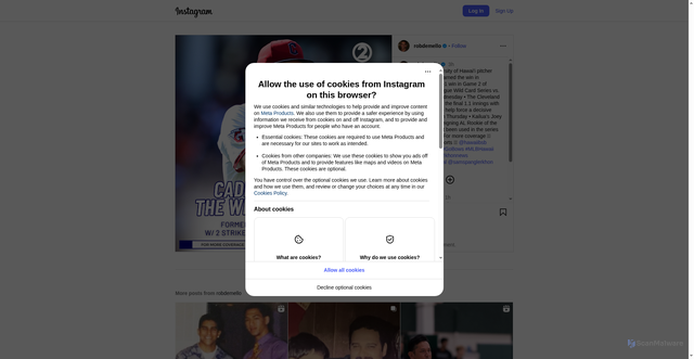 Security scan screenshot of https://www.instagram.com/p/DPSeAk9DGyI/