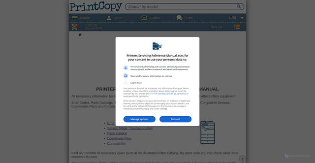 Security scan screenshot of https://printcopy.info/index.php