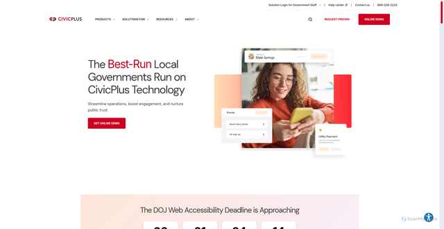 Security scan screenshot of https://www.civicplus.com