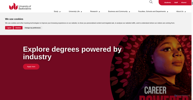 Security scan screenshot of https://www.beds.ac.uk/