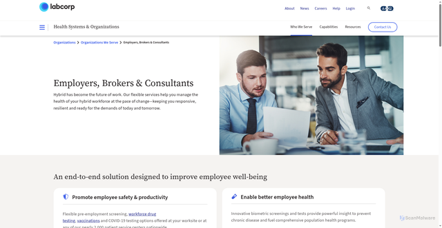 Security scan screenshot of https://www.labcorpsolutions.com