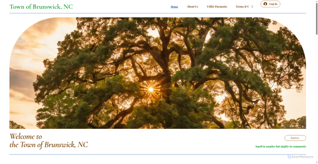 Security scan screenshot of https://www.townofbrunswicknc.gov/