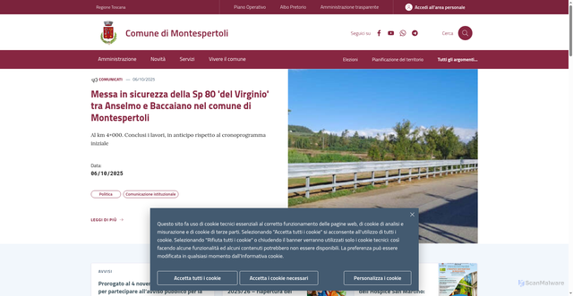 Security scan screenshot of https://www.comune.montespertoli.fi.it/
