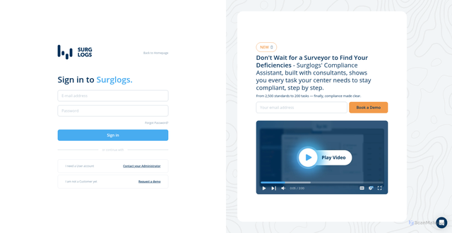 Security scan screenshot of https://auth.surglogs.com