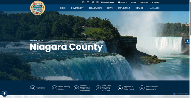 Security scan screenshot of https://niagaracounty.gov/