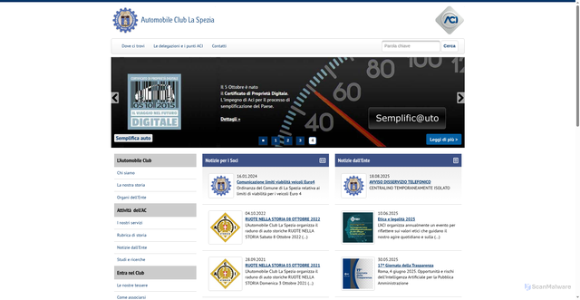 Security scan screenshot of https://laspezia.aci.it/