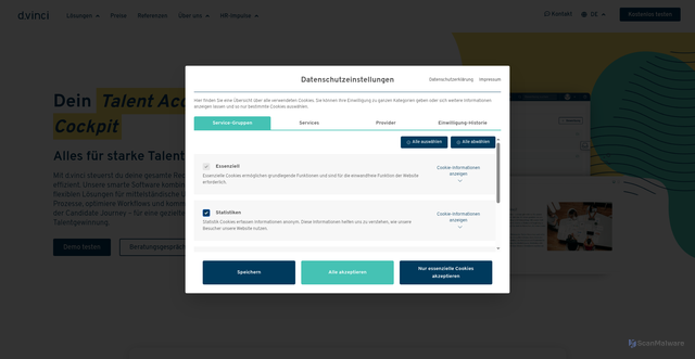 Security scan screenshot of https://static.dvinci-easy.com