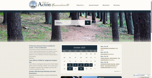 Security scan screenshot of https://actonma.gov/