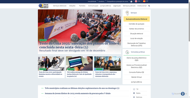 Security scan screenshot of https://www.tse.jus.br/