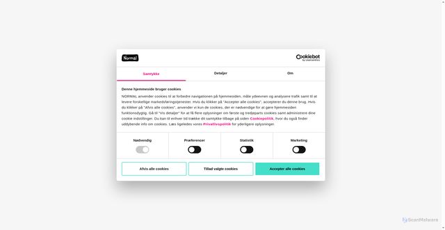 Security scan screenshot of https://www.normal.dk/