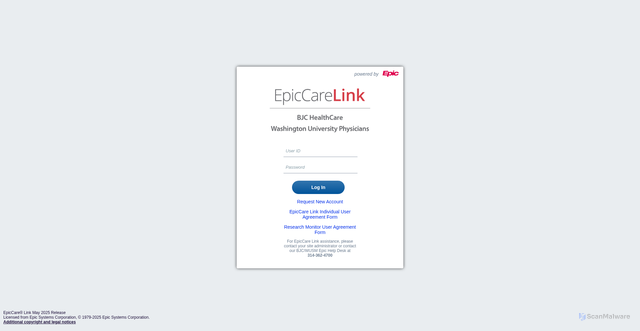 Security scan screenshot of https://www.myepiccarelink.org