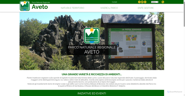 Security scan screenshot of https://www.parcoaveto.it/