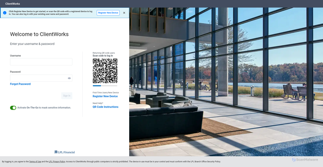 Security scan screenshot of https://clientworks.lpl.com
