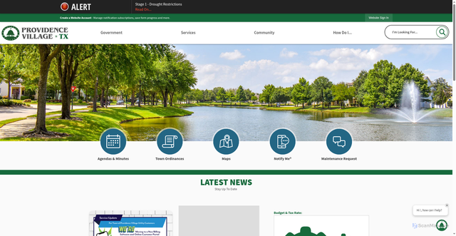 Security scan screenshot of https://pvtx.gov/