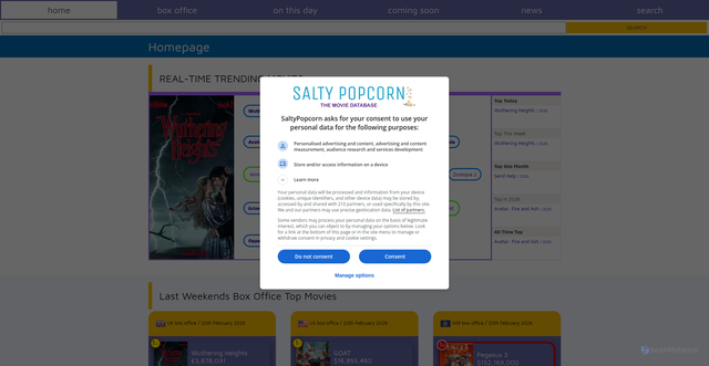 Security scan screenshot of https://salty-popcorn.com