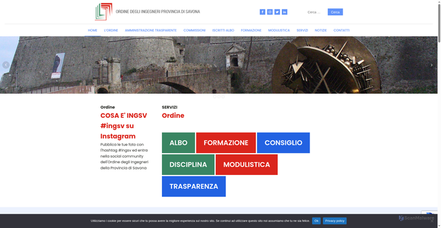 Security scan screenshot of https://ordineingegnerisavona.it/
