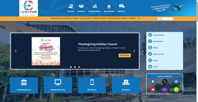Security scan screenshot of https://claytoncountyga.gov/