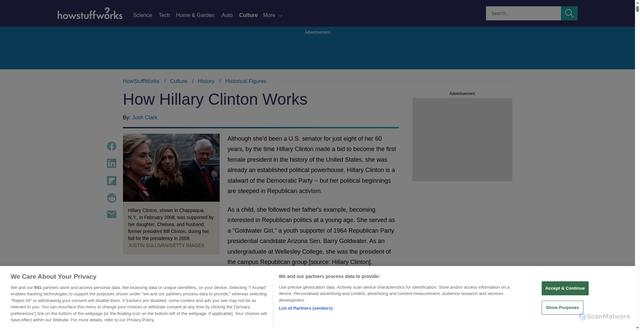 Security scan screenshot of https://history.howstuffworks.com/historical-figures/hillary-clinton.htm