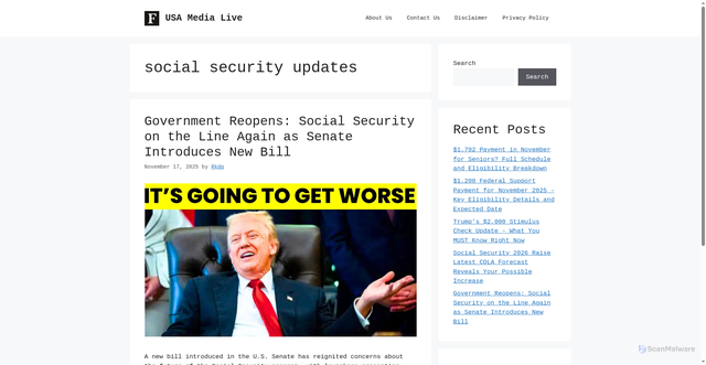 Security scan screenshot of https://foodbandhu.com/tag/social-security-updates/